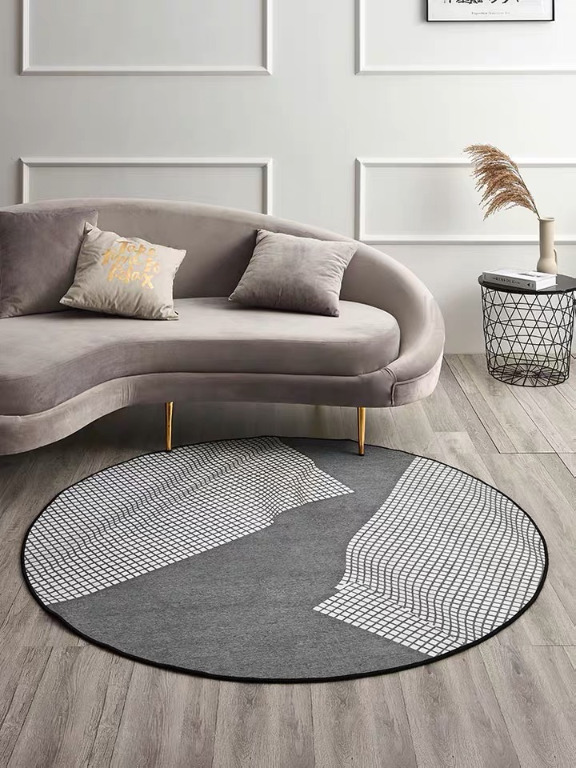 Optical Illusion Rug Round Runner Bedroom Decor Carpet, Furniture