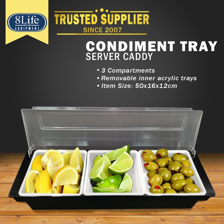 Plastic Condiment Tray Server Condiment Dispenser, Furniture & Home