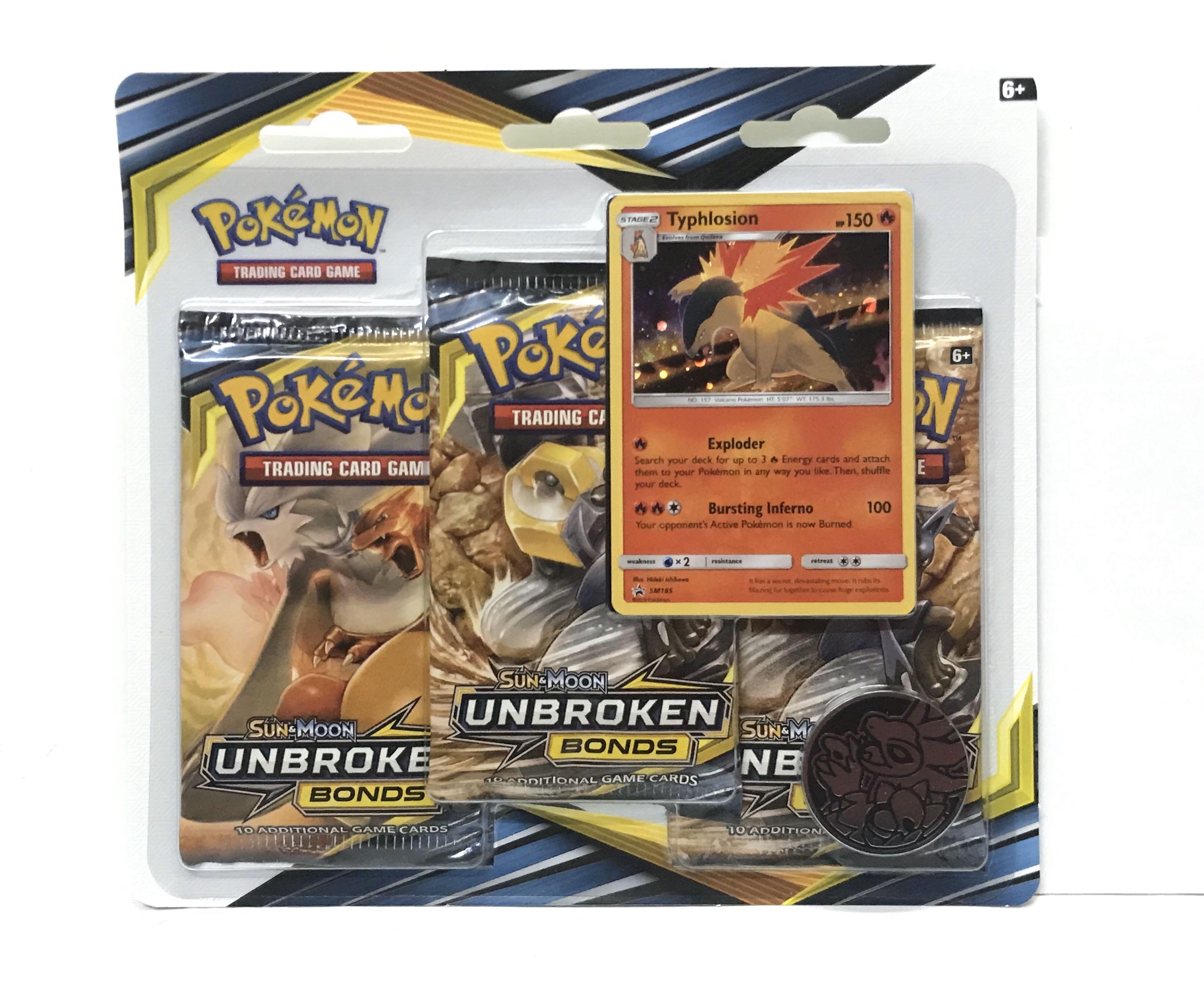 2 3 Pack Blisters Pokemon Sun and Moon Unbroken Bonds