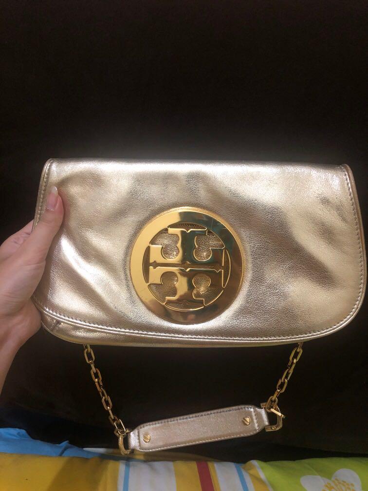 Tory Burch Gold Sling Bag