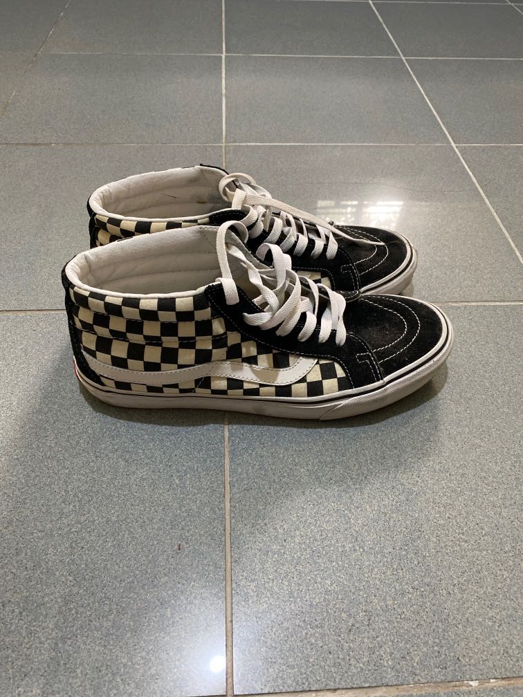checkered vans mid
