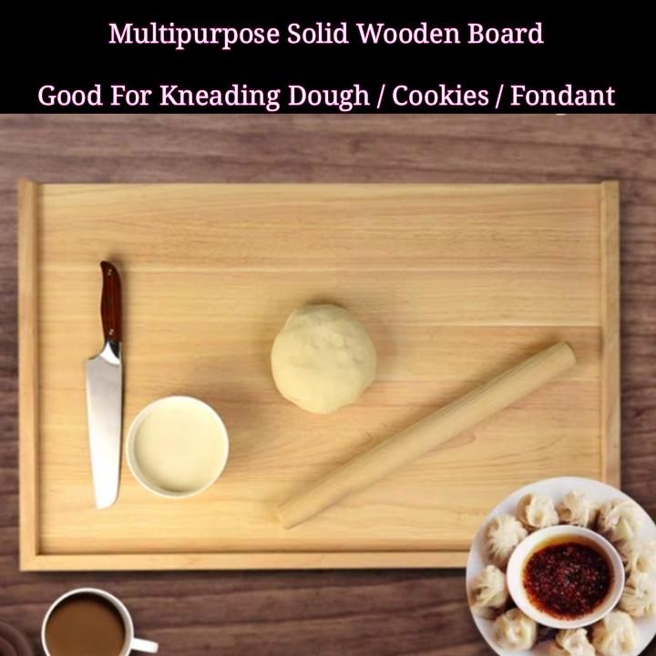 Wooden Pastry Board / Bread Kneading Board / Chopping Board / Cutting Board with Free Gift 1 set