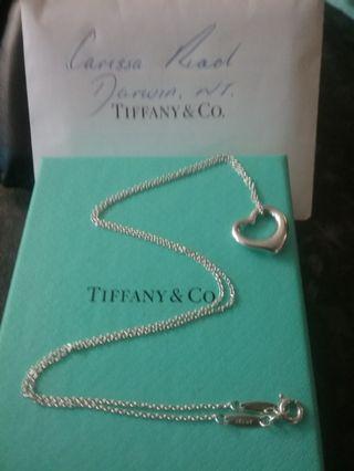 Tiffany and Co open heart necklace