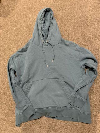 blue-green hoodie