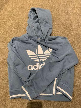adidas blue crop hoodie