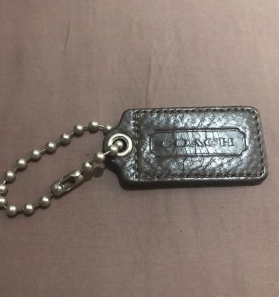 coach leather dog keychain