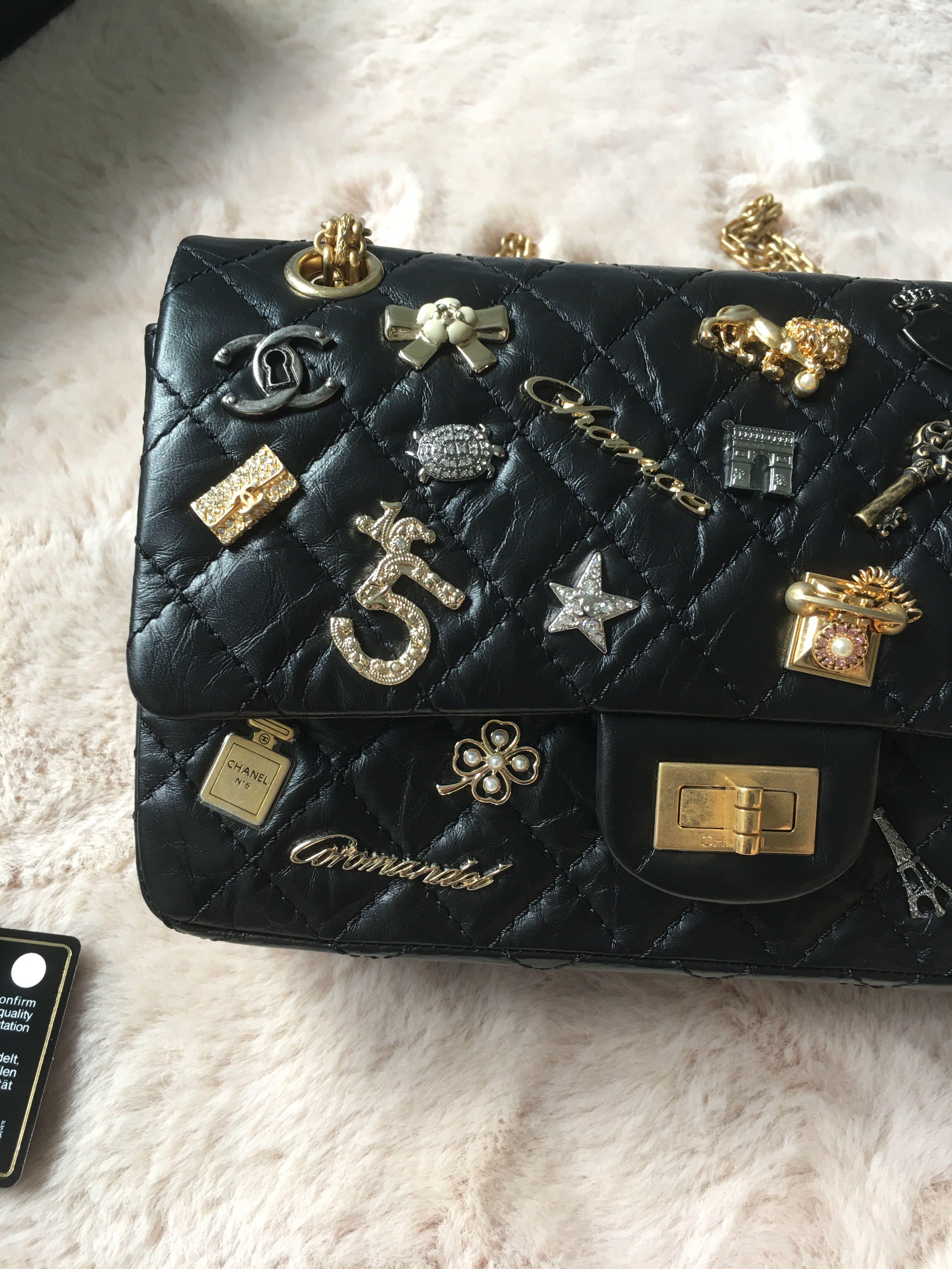 Chanel Aged Calfskin Lucky Charms 2.55 Reissue 225 Flap Black