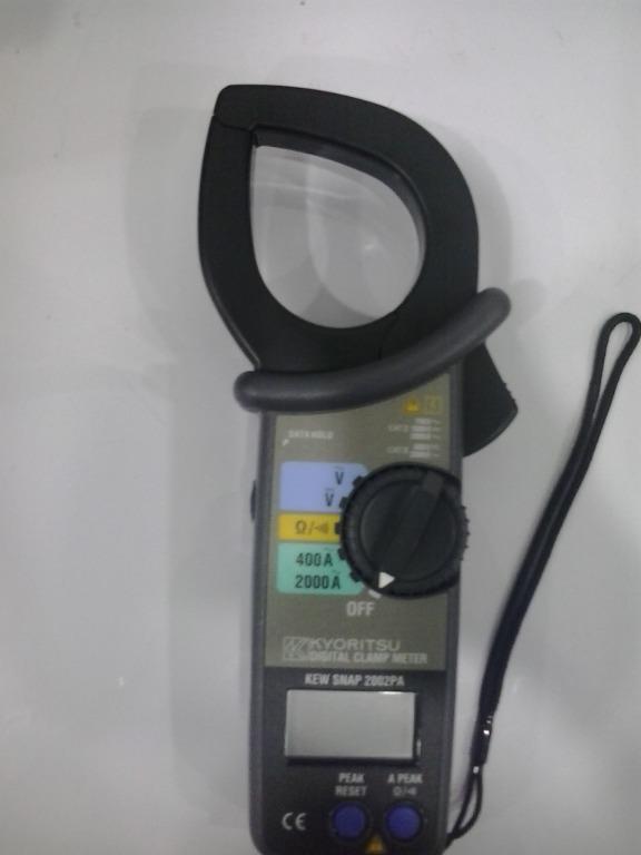 DIGITAL CLAMP METER 2002 Pa (Category: Construction Tools & Equipment) located in Caloocan City. Submitted by edgar.mondejar (Listing ID 280224279, Image 1). Description: A) DIGITAL CLAMP METER 1 UNIT P 27,000.00 MODEL : 2002 pa BRAND : KYORITSU AC A 400A (0 - 400A) ±1%rdg±3dgt [50/60Hz] ±2%rdg±3dgt [40Hz - 1kHz] 2000A (0 - 1500A) ±1%rdg±3dgt [50/60Hz] ±3%rdg±3dgt [40Hz - 1kHz] 2000A (1500 - 2000A) ±3.0%rdg [50/60Hz] AC V 40/400/750V ±1%rdg±2dgt 