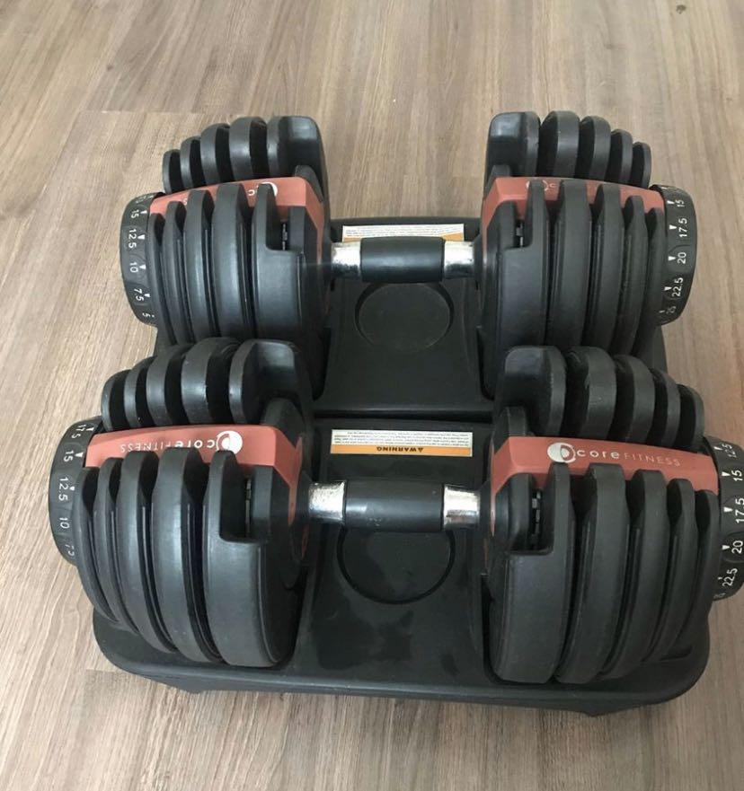 Dumbbells Adjustable Core Fitness Like Bowflex On Carousell