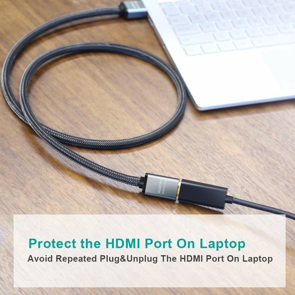 HDMI Extension Cable -Gold Plated 1.4a compatible with HDMI 2.0a//b Ultra HD 2160P, 3D, Full HD 1080P, HDR, ARC, Ethernet 4K@60Hz 2M POSUGEAR Nylon Braided HDMI Male to Female Lead