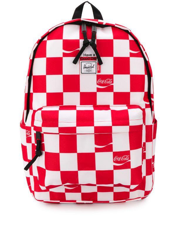 Herschel x Coca Cola Classic XL Backpack Red White Checkerboard Men s Fashion Bags Backpacks on Carousell