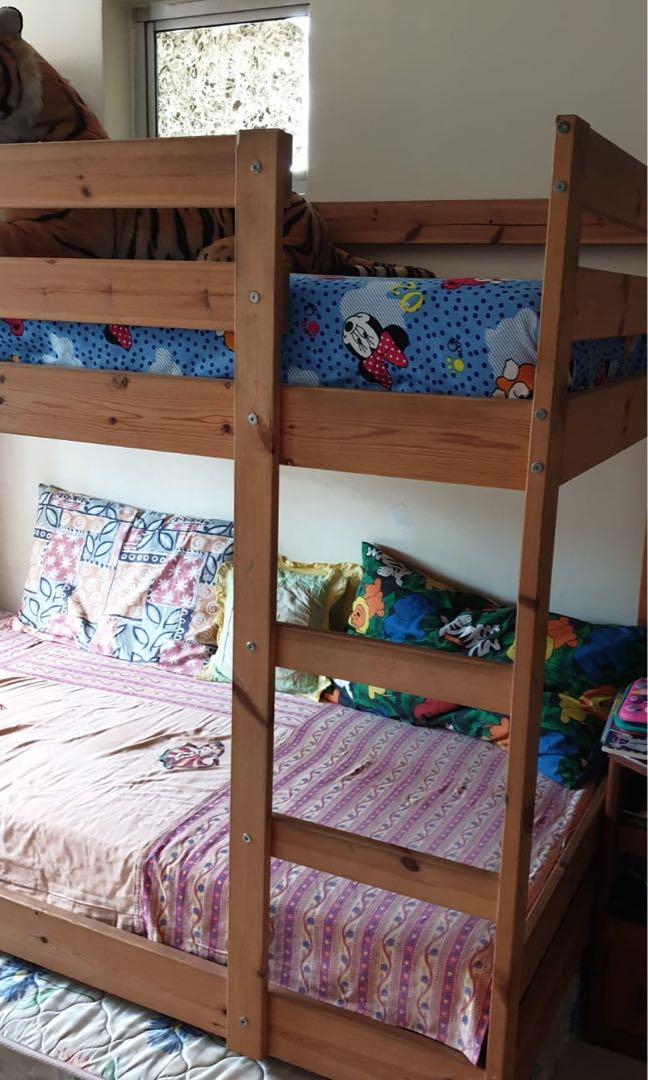 Ikea Mydal bunk bed with mattresses, Furniture & Home Living, Furniture