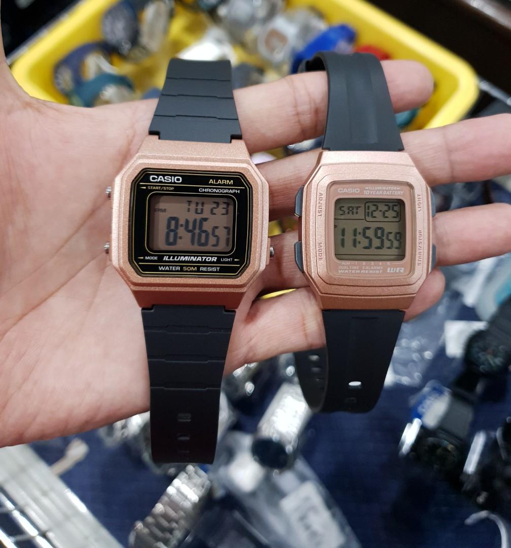 Jam Casio Digital Original Couple Set Rose Gold Women s Fashion