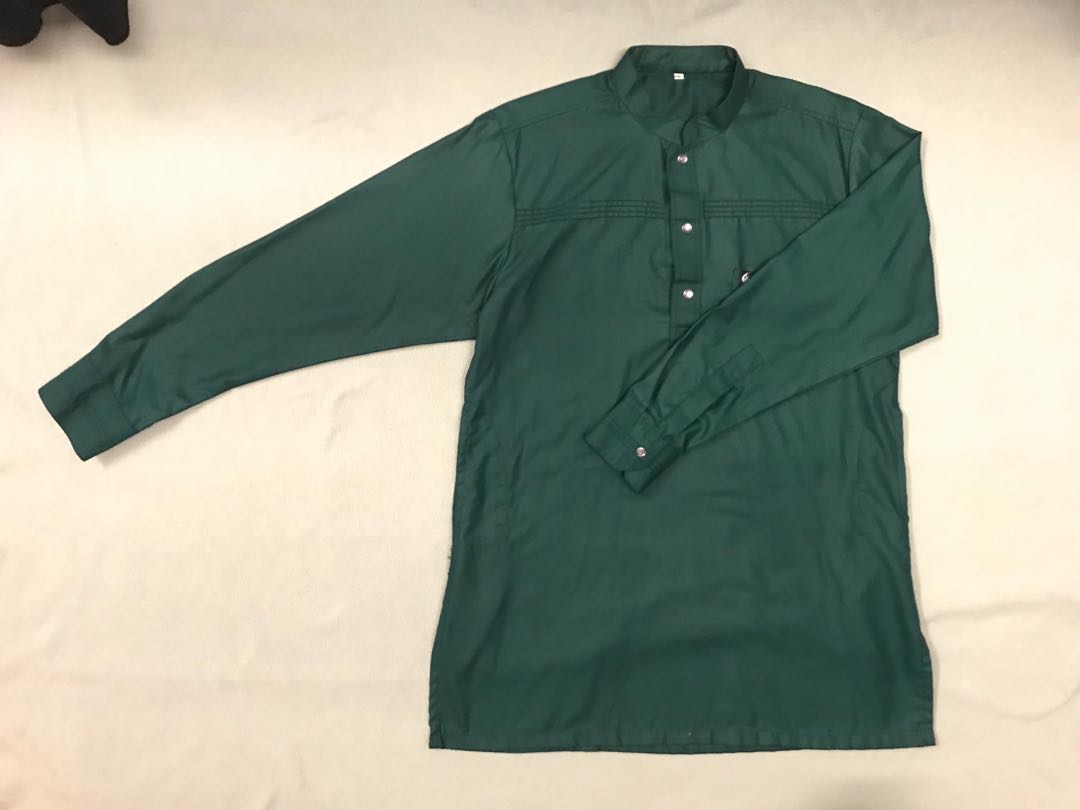 Kurta Hijau Emerald Men S Fashion Clothes Tops On Carousell
