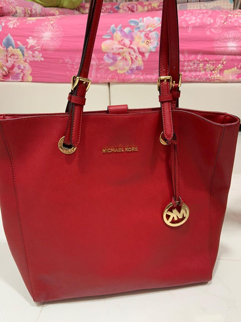 New Michael Kors red tote bag