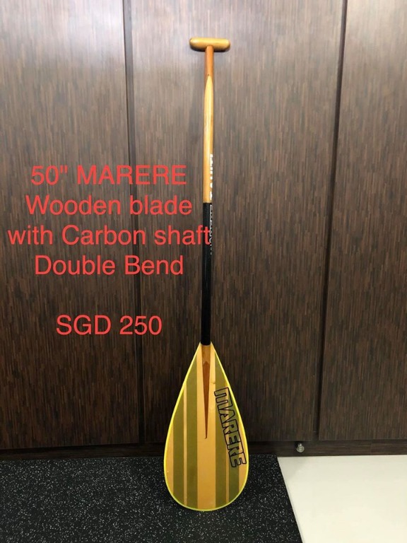 Outrigger Canoe Paddle - 50" MARERE Wooden blade with ...