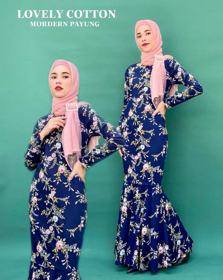 Po Kurung Moden Kembang Payung Lovely Cotton 44 Women S Fashion Muslimah Fashion Baju Kurung Sets On Carousell