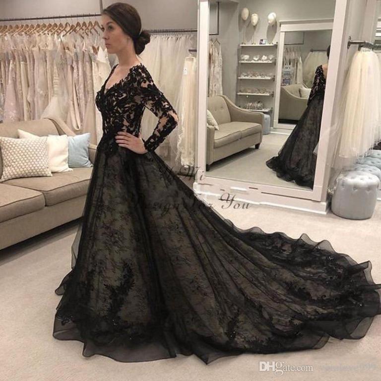 pre order black long sleeve fishtail wedding bridal evening prom