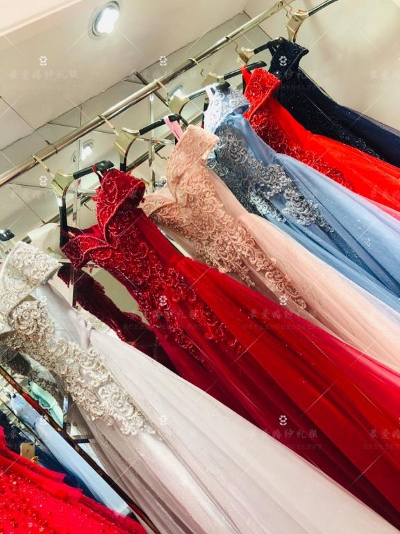 Grey and red online gown