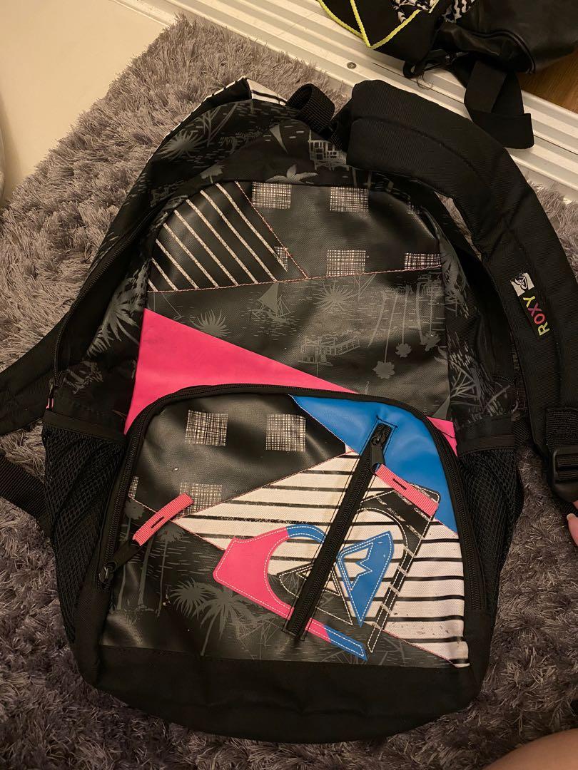 Roxy Backpack (Category: Backpacks) located in Quezon City. Submitted by missmamaluis (Listing ID 280235549, Image 1). Description: Roxy Backpack Authentic Used but in good condition. No flaws. RFS: Delcutterin bag closet.