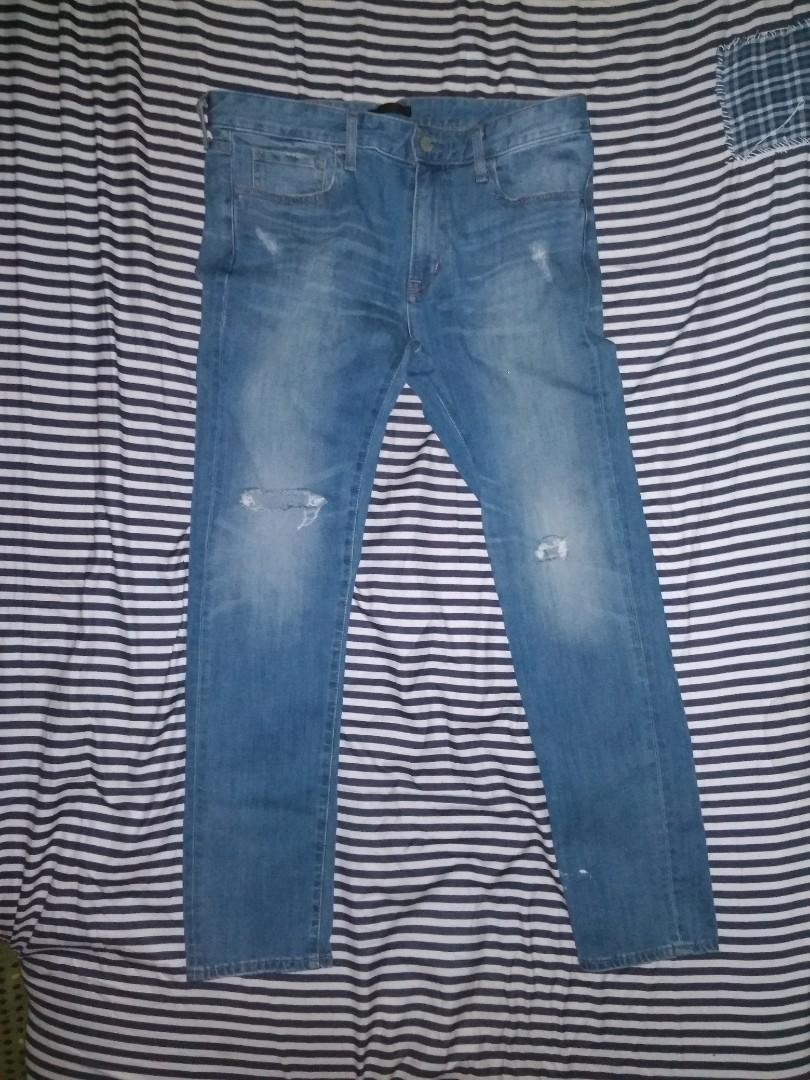 tattered bottom jeans