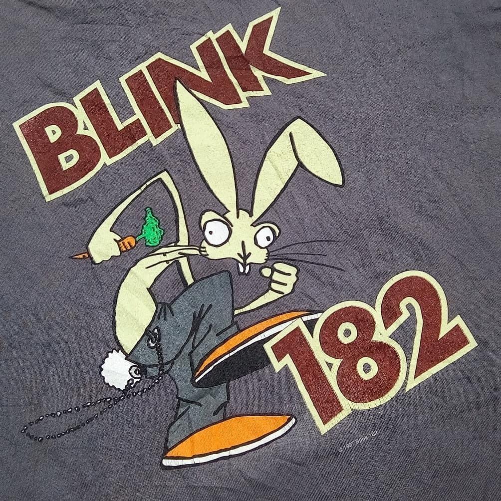 T-shirt Vintage Blink 90's – Imprimé Bunny Carrot – Taille L Gris – Occasion Très Bon état