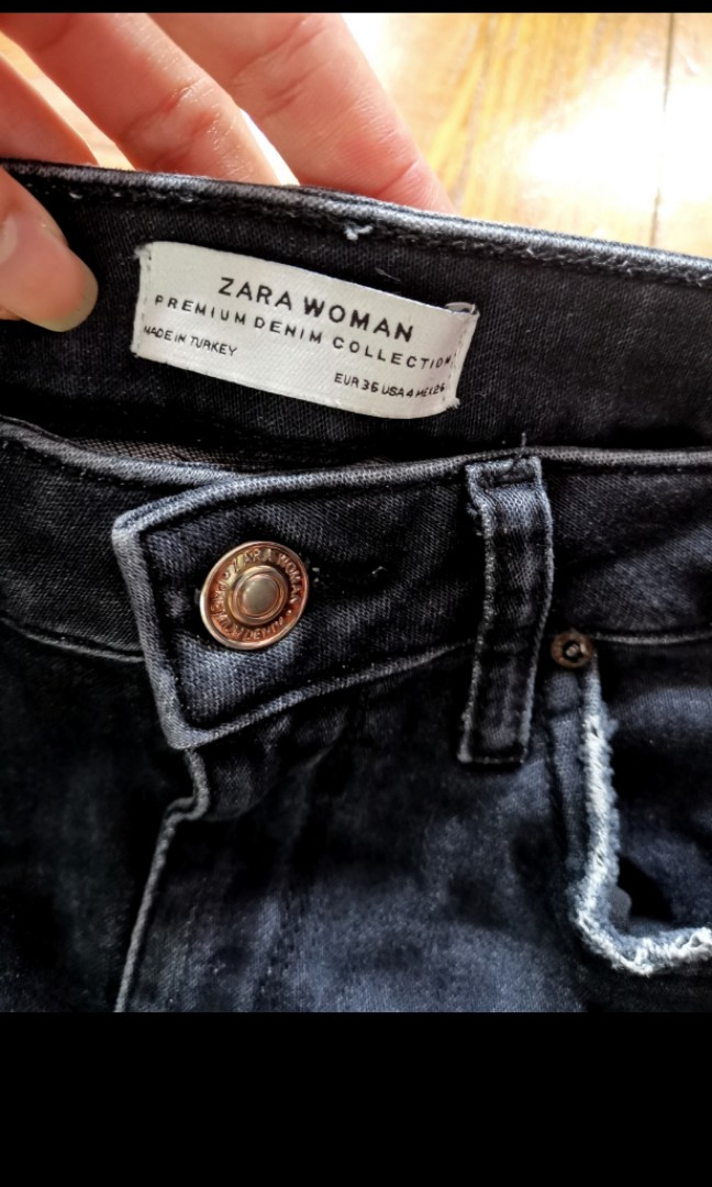 Zara premium black skinny Ripped Jeans, Women's Fashion, Bottoms, Jeans \u0026  Leggings on Carousell