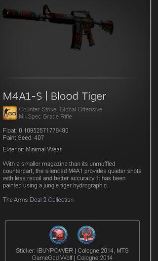 M4a1s Blood Tiger Ibuypower Sticker Toys Games Video Gaming In Game Products On Carousell