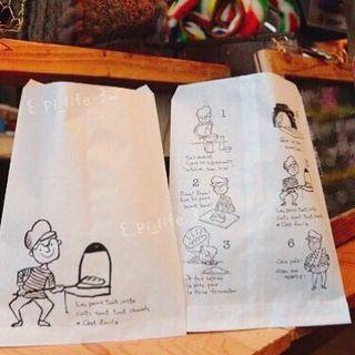 ꒰ ᴶᴾ ꒱ 現貨 日本可愛麵包職人 麵包牛角 包裝袋 麵包紙袋 ♡ᴾᴵ.ᴸᴵᶠᴱ