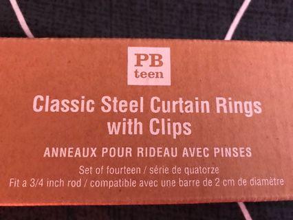 Pottery Barn Classic Steel Curtain Rings with Clips