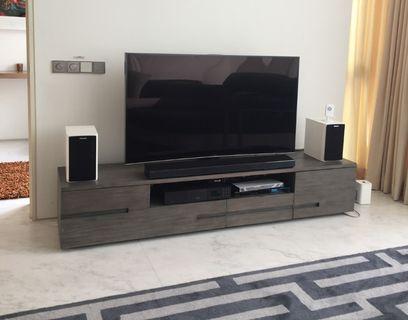 Platz Designer TV Console in Solid Teak Wood