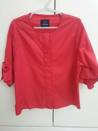 Preloved Plains and Prints Red Top