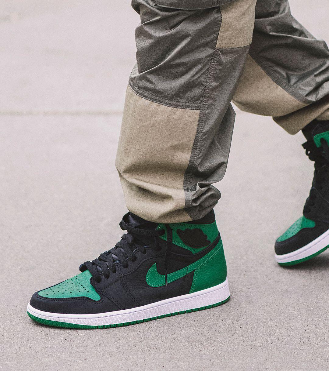 全新Air Jordan 1 RETRO OG BLACK/PINE GREEN 黒綠US8 尺寸：26cm 面交