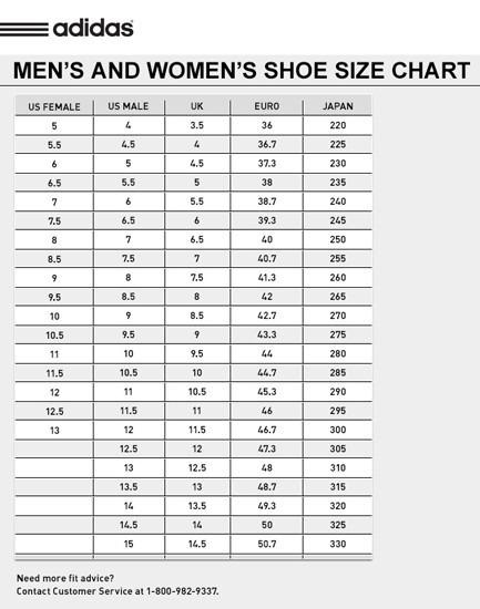 Yeezy 5.5 size chart hotsell