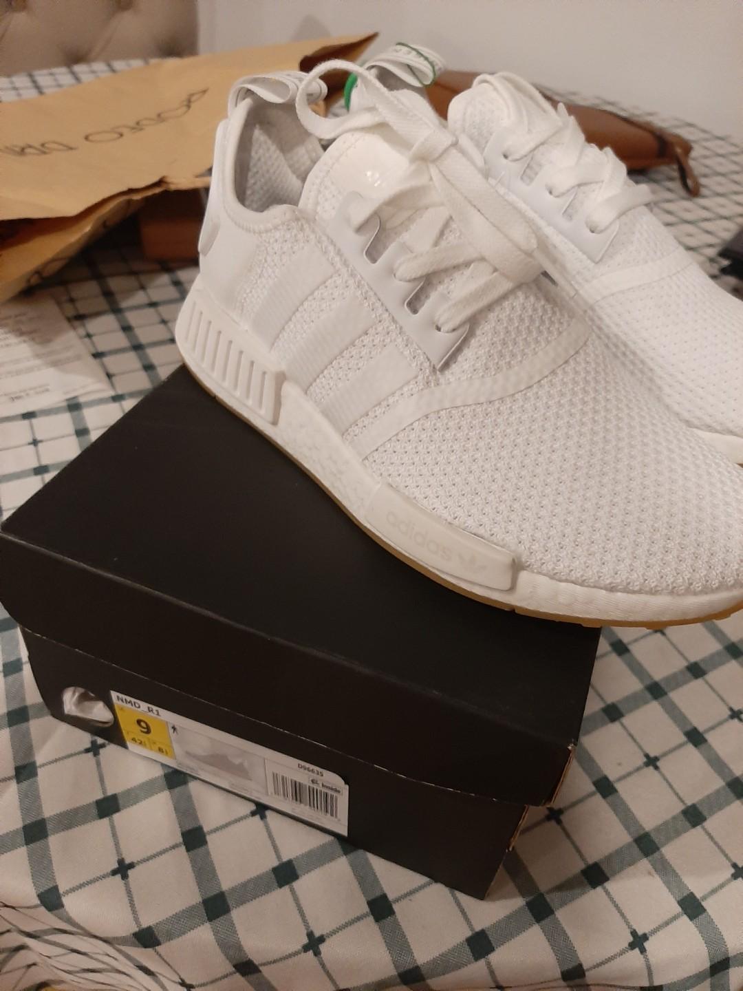 Adidas nmd r1 white gum on feet sales
