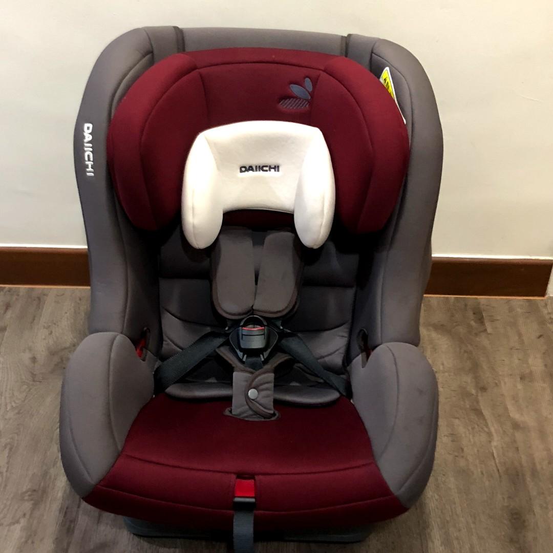 burgundy car seat and stroller