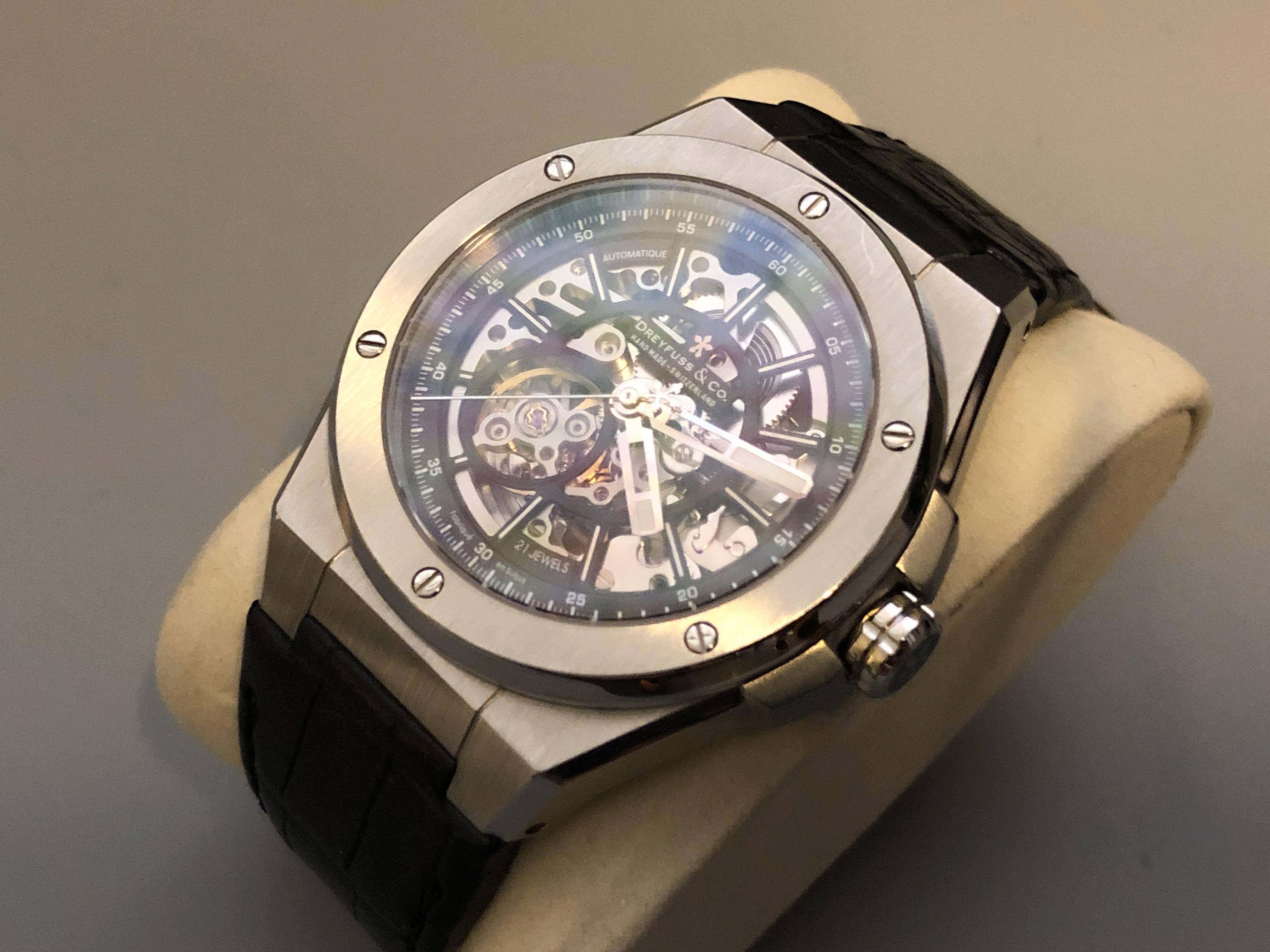 Dreyfuss and store co skeleton watch