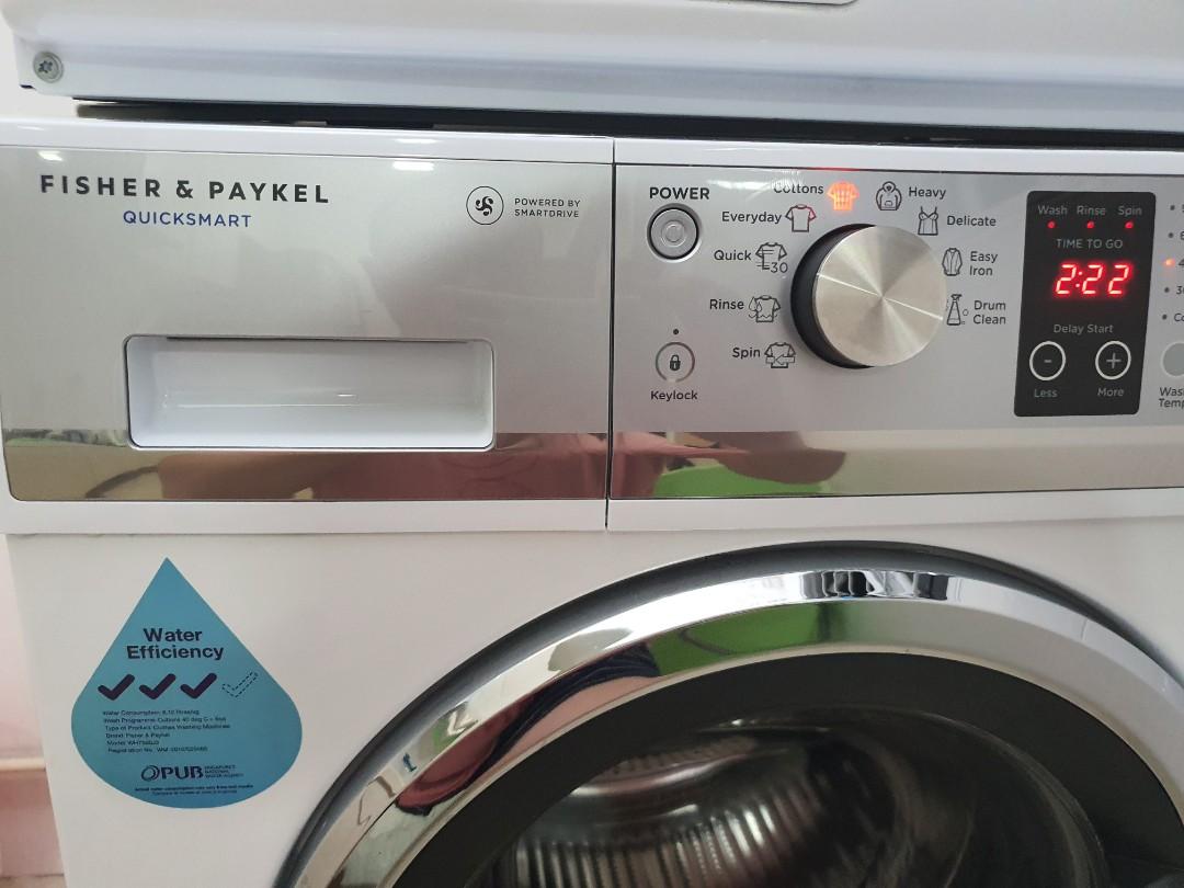 Fisher & Paykel Front Load (Quick Smart) WH7560J3, TV & Home Appliances