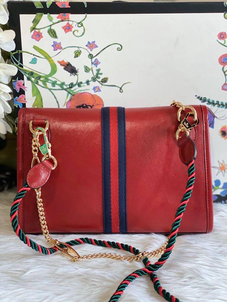 Red Rajah Gucci Red Rajah 5701 45 Leather Small Shoulder / Sling Bag, Women's ...