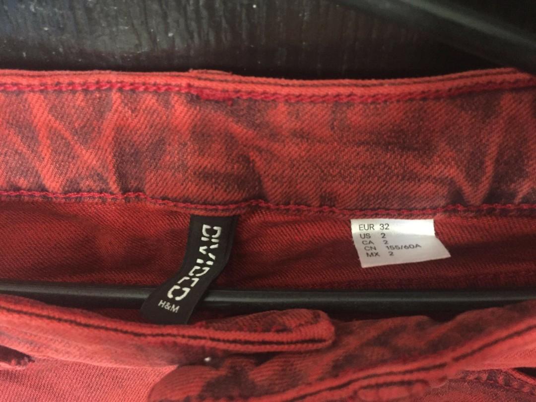 Red denim skirt h&m outlet
