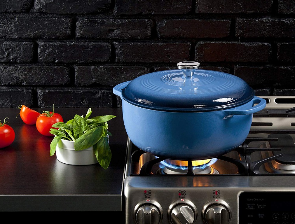 Lodge Color Enamel Cast Iron 7.5 qt Dutch Oven - Caribbean Blue