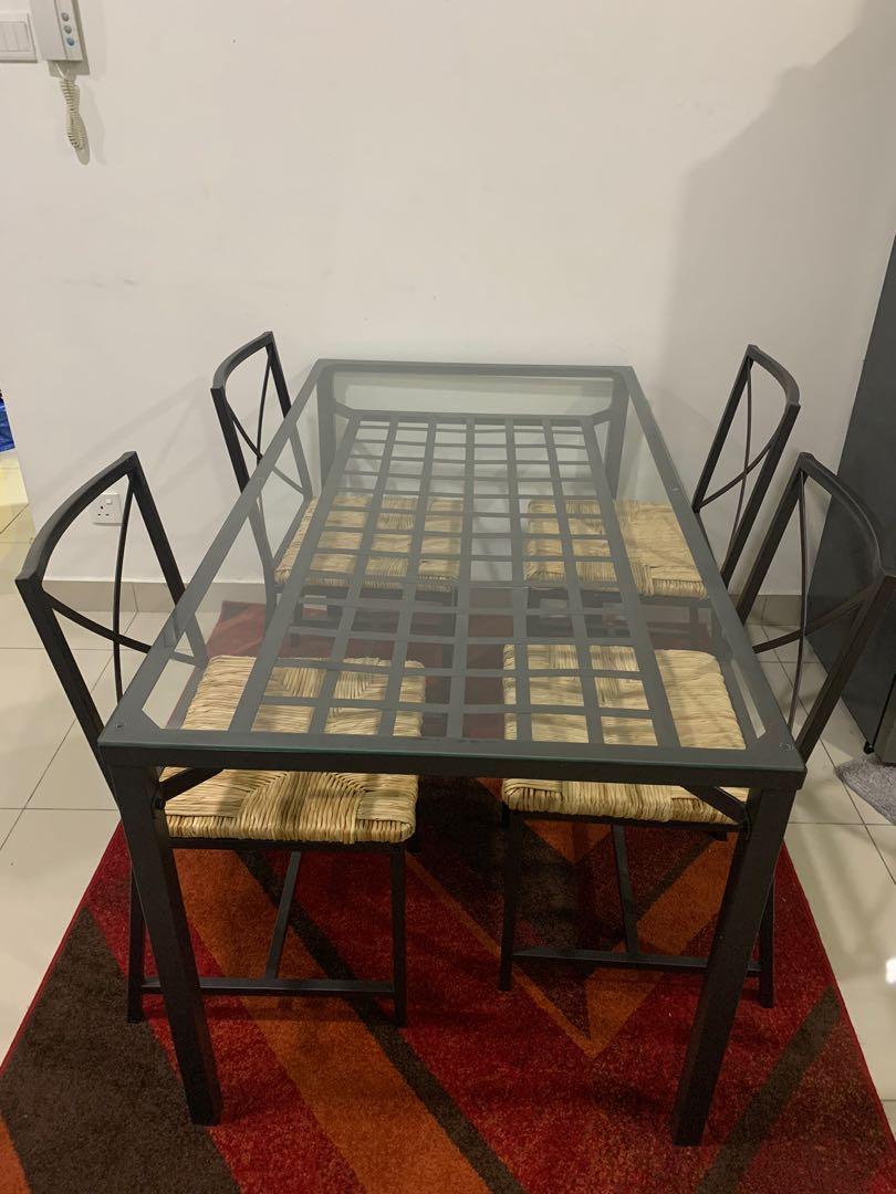 Ikea 4 seater dining table, Furniture & Home Living, Furniture, Chairs