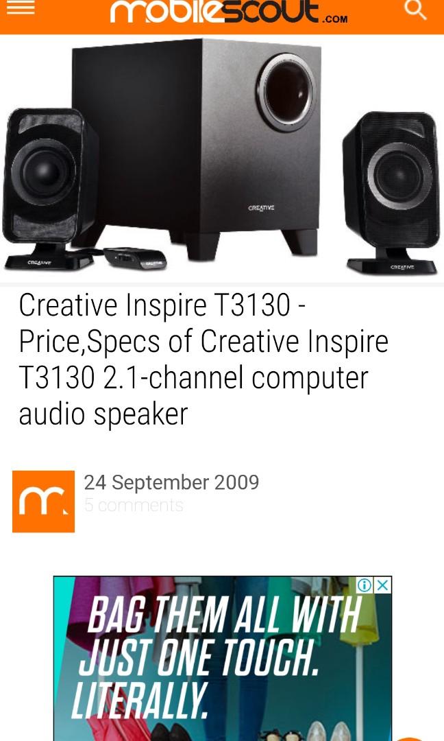 creative inspire t3130 price