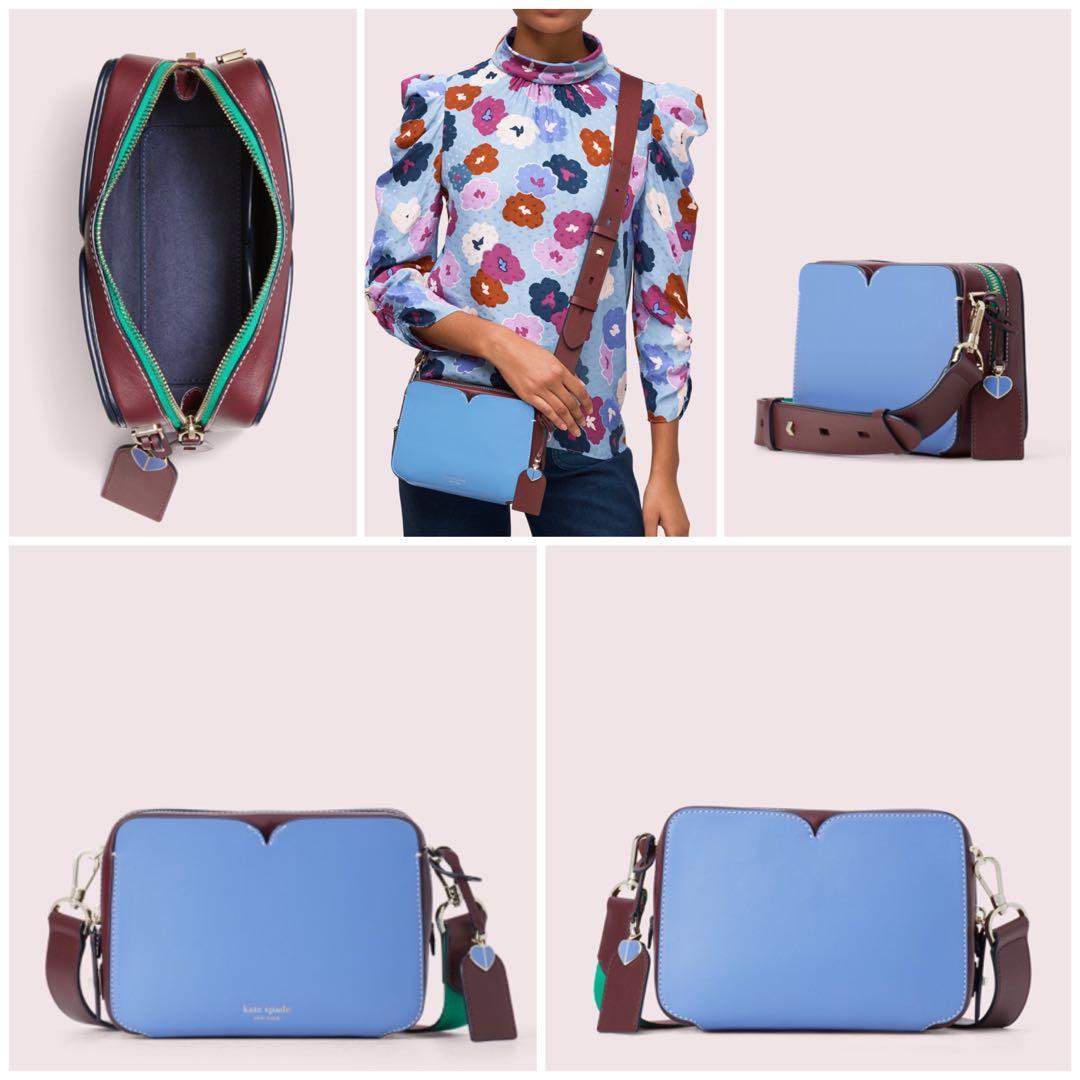 Kate Spade Candid Medium Camera Bag Crossbody Slingbag Cinnamon Spice Brown / Deep Evergreen