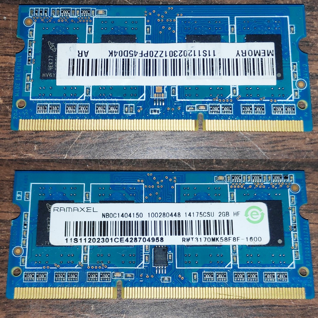 Ramaxel Lenovo Ddr3 2gb Laptop Memory Pc3 12800 1600mhz Notebook Ram Rmt3170mk58f8f 1600 Electronics Computer Parts Accessories On Carousell