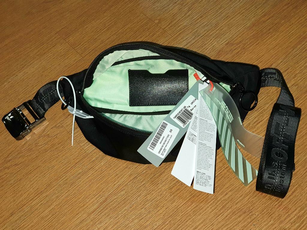 Off white Fanny Pack Black Belt Bum Bag Supreme ASSC Gucci LV Coach Yeezy OFFWHITE