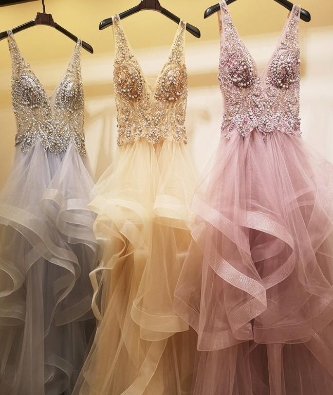 Gold diamond prom dress deals
