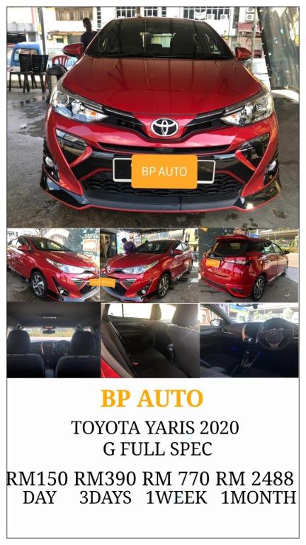 Toyota Yaris 2020 G Full Spec Baru Sewa Murah Super Wow Cars Vehicle Rentals On Carousell