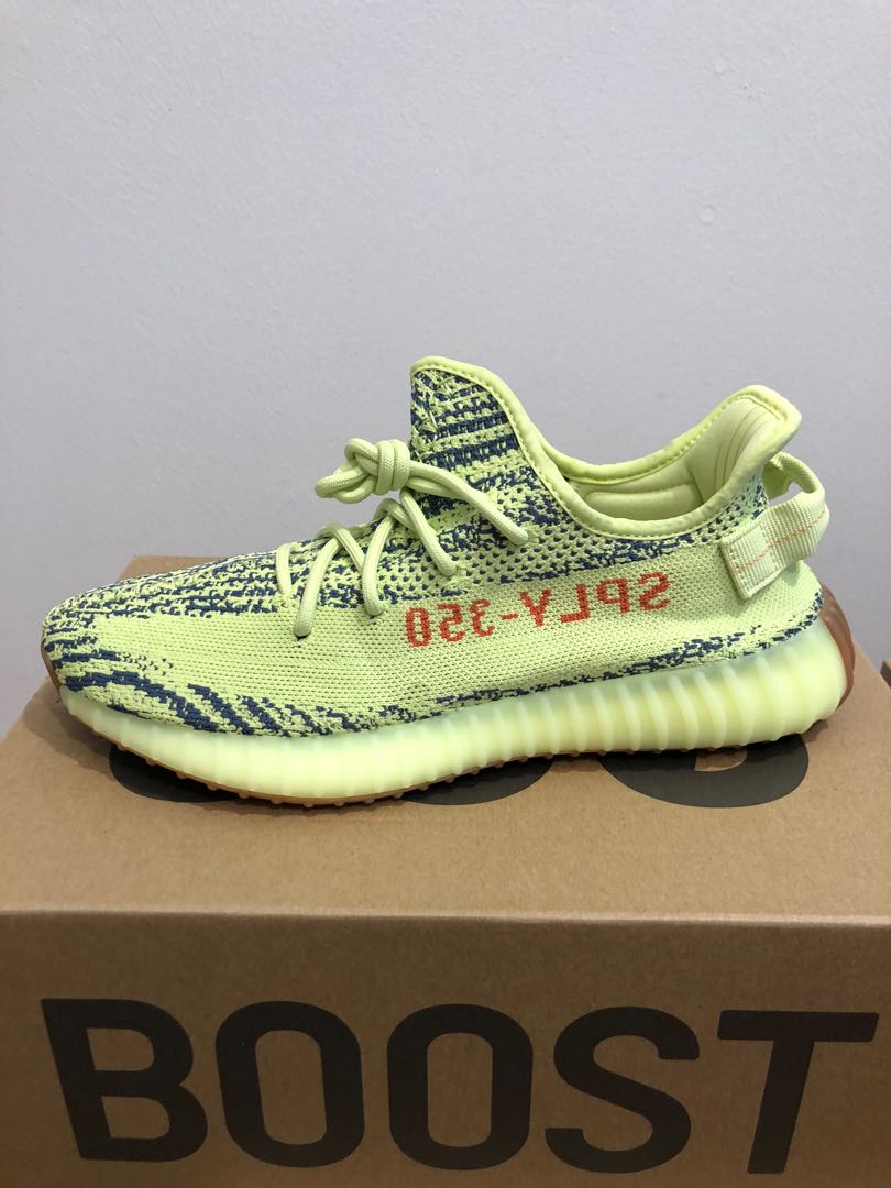 US9.5 Yeezy 350 v2 Semi Frozen Yellow Yebra UK9 Men s Fashion