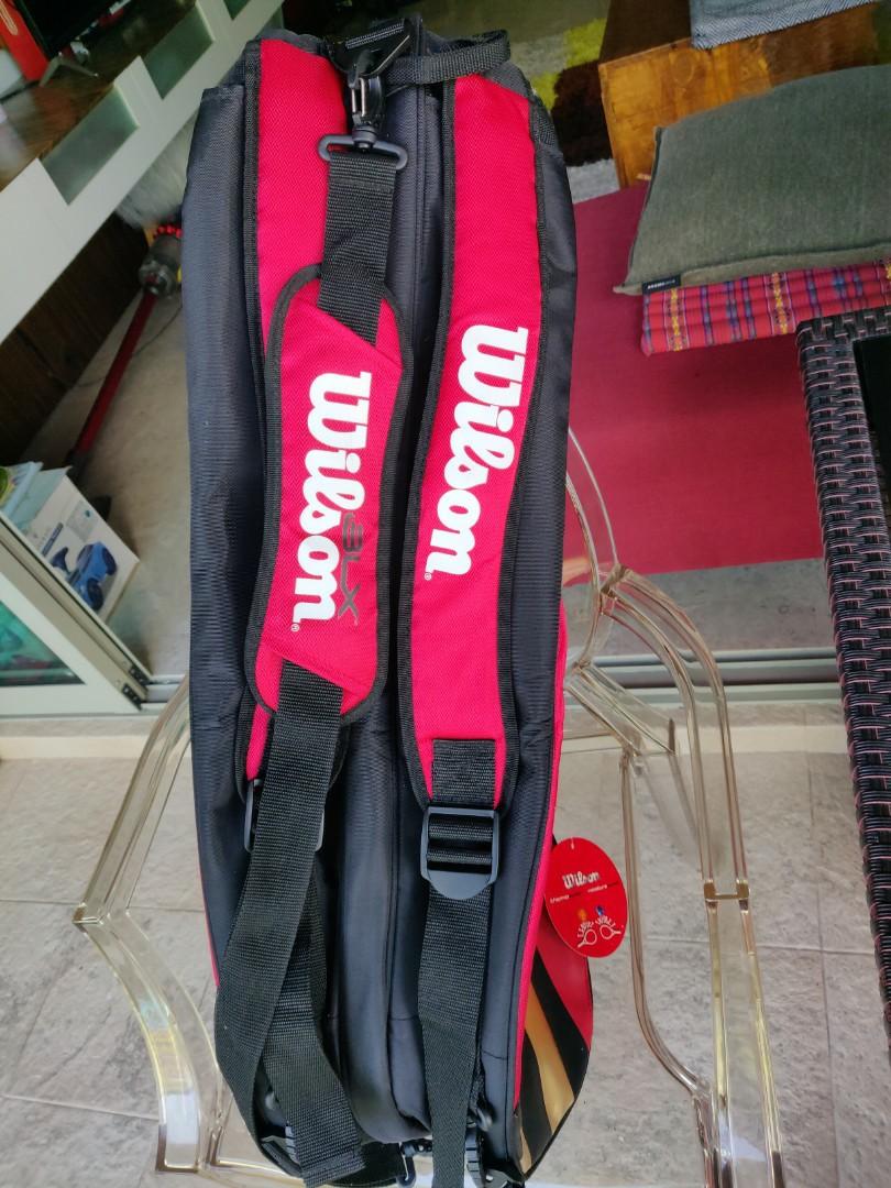 Sac De Tennis Wilson BLX Team 4 Raquettes, Rouge Et Or